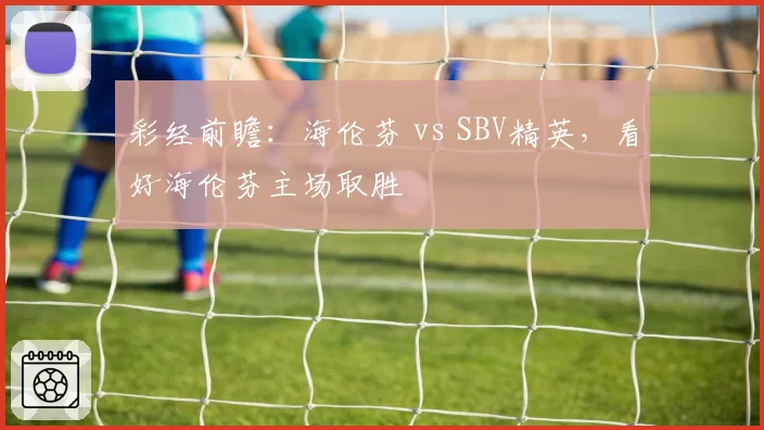彩经前瞻：海伦芬 vs SBV精英，看好海伦芬主场取胜